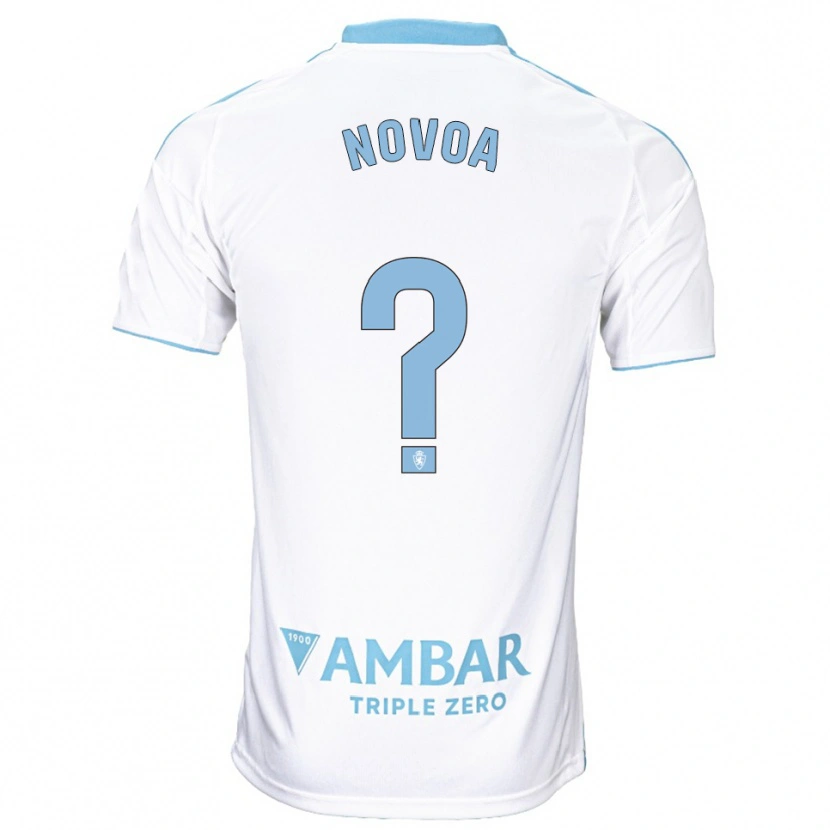 Danxen Hombre Camiseta Andrei Novoa #0 Blanco Celeste 1ª Equipación 2025/26 La Camisa México