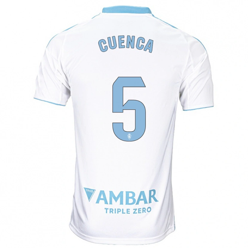 Danxen Hombre Camiseta Marcos Cuenca #5 Blanco Celeste 1ª Equipación 2025/26 La Camisa México