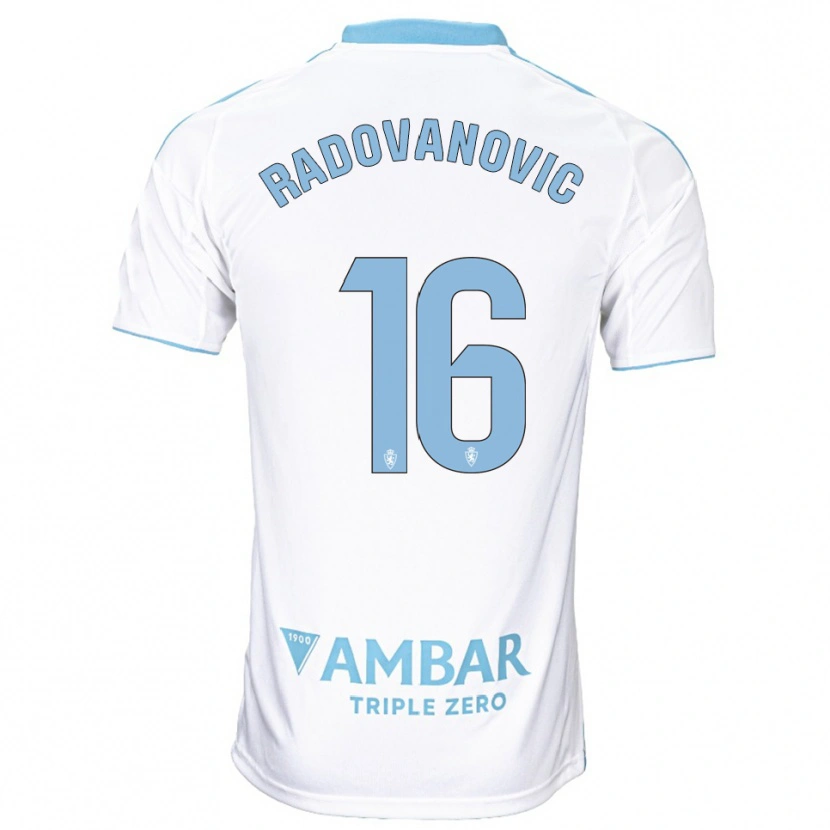 Danxen Hombre Camiseta Aleksandar Radovanovic #16 Blanco Celeste 1ª Equipación 2025/26 La Camisa México