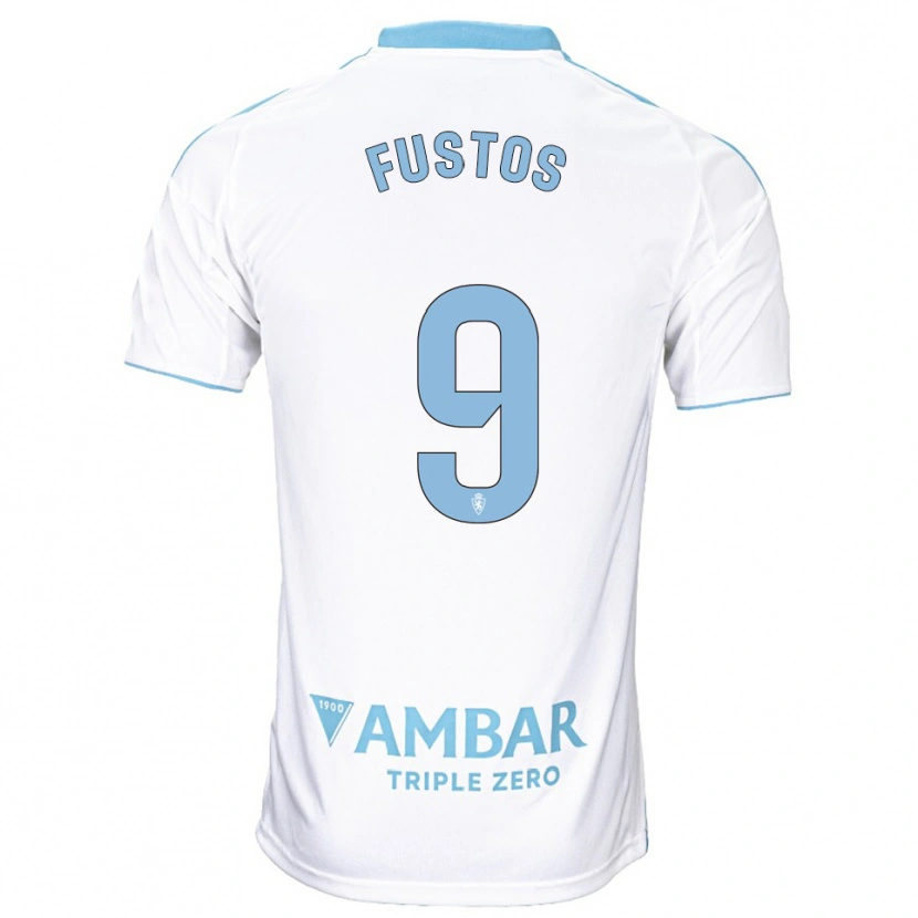 Danxen Hombre Camiseta Darius Fustos #9 Blanco Celeste 1ª Equipación 2025/26 La Camisa México
