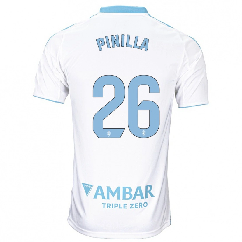 Danxen Hombre Camiseta Hugo Pinilla #26 Blanco Celeste 1ª Equipación 2025/26 La Camisa México