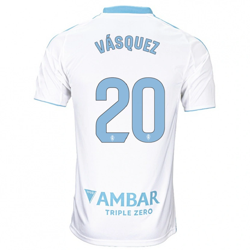 Danxen Hombre Camiseta José Vásquez #20 Blanco Celeste 1ª Equipación 2025/26 La Camisa México