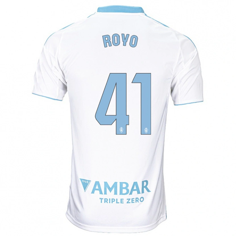 Danxen Hombre Camiseta Eduardo Royo #41 Blanco Celeste 1ª Equipación 2025/26 La Camisa México