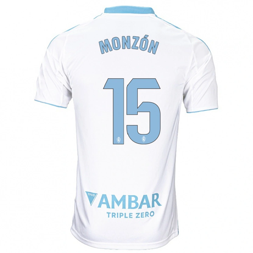 Danxen Hombre Camiseta Diego Monzón #15 Blanco Celeste 1ª Equipación 2025/26 La Camisa México
