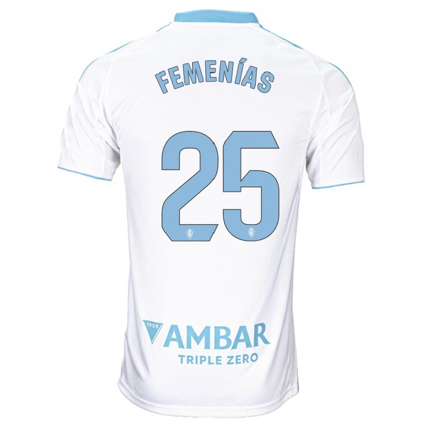 Danxen Hombre Camiseta Joan Femenías #25 Blanco Celeste 1ª Equipación 2025/26 La Camisa México
