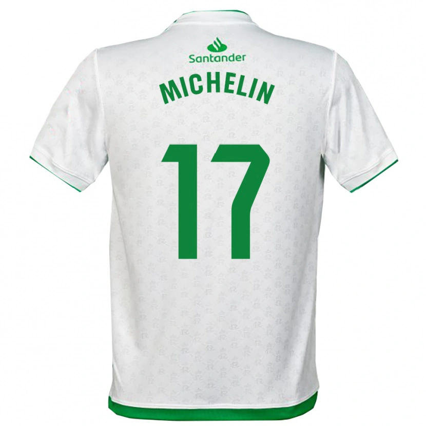 Danxen Hombre Camiseta Clément Michelin #17 Verde Blanco 1ª Equipación 2025/26 La Camisa México