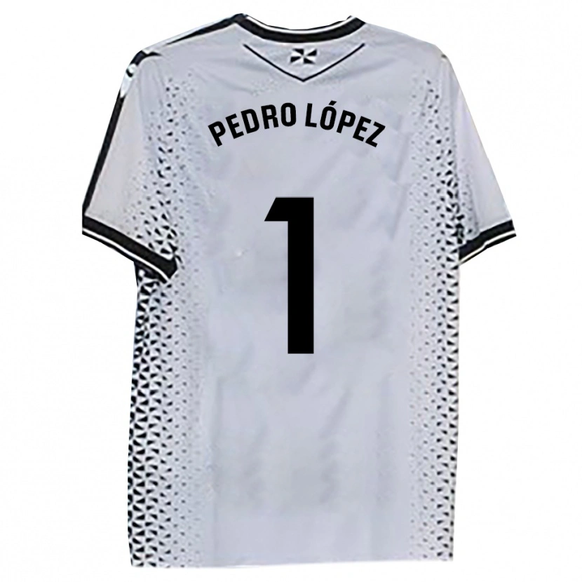 Danxen Hombre Camiseta Pedro López #1 Blanco Negro 1ª Equipación 2025/26 La Camisa México