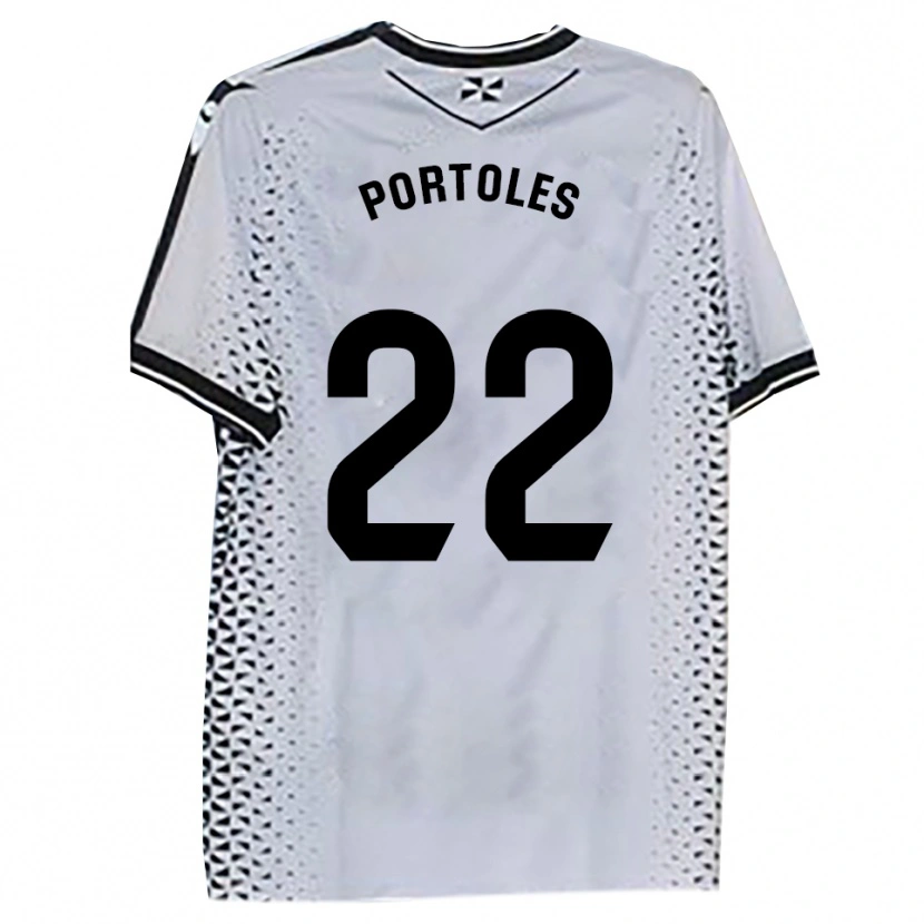 Danxen Hombre Camiseta Armengol Portoles #22 Blanco Negro 1ª Equipación 2025/26 La Camisa México