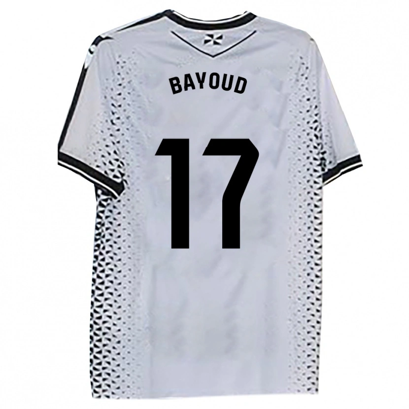 Danxen Hombre Camiseta Taufek Bayoud #17 Blanco Negro 1ª Equipación 2025/26 La Camisa México