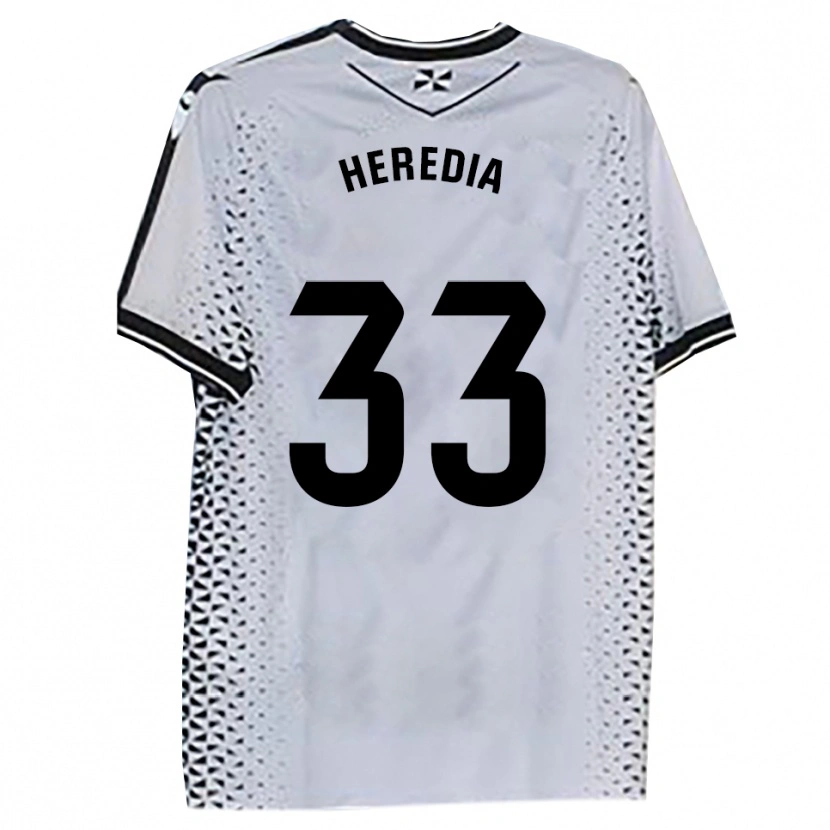 Danxen Hombre Camiseta Juanpe Heredia #33 Blanco Negro 1ª Equipación 2025/26 La Camisa México