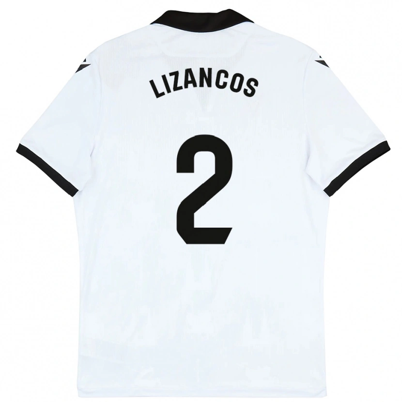 Danxen Hombre Camiseta Álex Lizancos #2 Blanco Negro 1ª Equipación 2025/26 La Camisa México