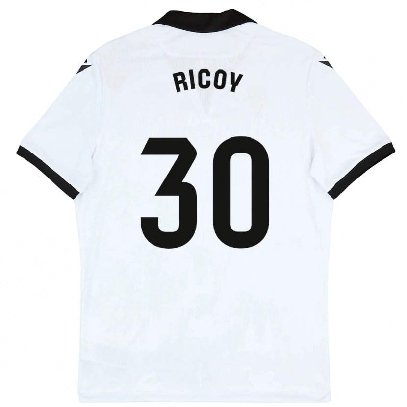Danxen Hombre Camiseta Lucas Ricoy #30 Blanco Negro 1ª Equipación 2025/26 La Camisa México