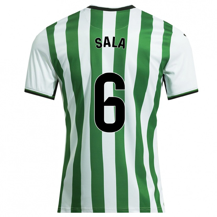 Danxen Hombre Camiseta Álex Sala #6 Blanco Verde 1ª Equipación 2025/26 La Camisa México