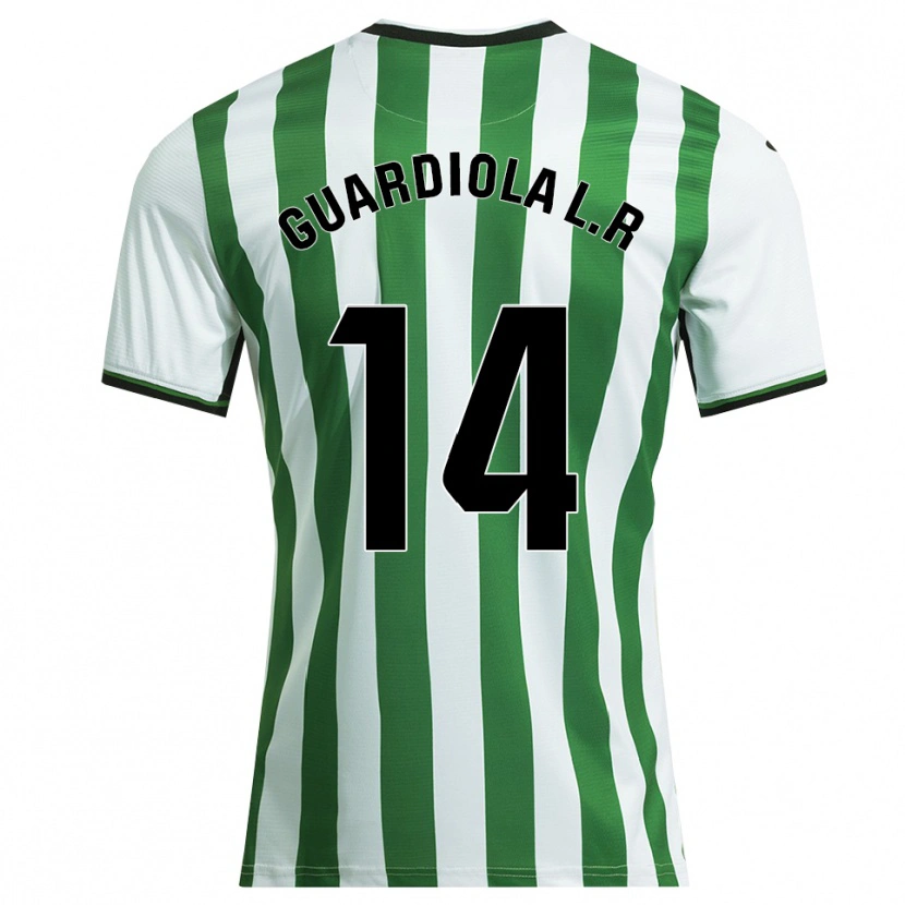 Danxen Hombre Camiseta Sergi Guardiola #14 Blanco Verde 1ª Equipación 2025/26 La Camisa México