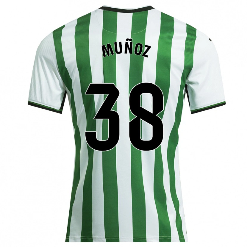 Danxen Hombre Camiseta Pablo Muñoz #38 Blanco Verde 1ª Equipación 2025/26 La Camisa México