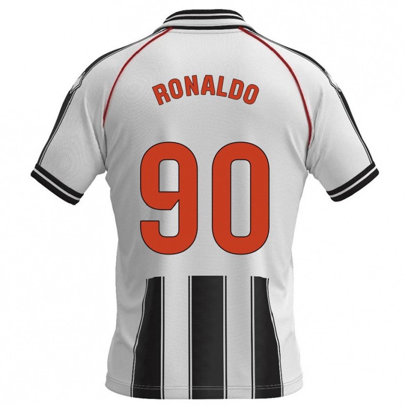 Danxen Hombre Camiseta Ronaldo #90 Blanco Negro 1ª Equipación 2025/26 La Camisa México