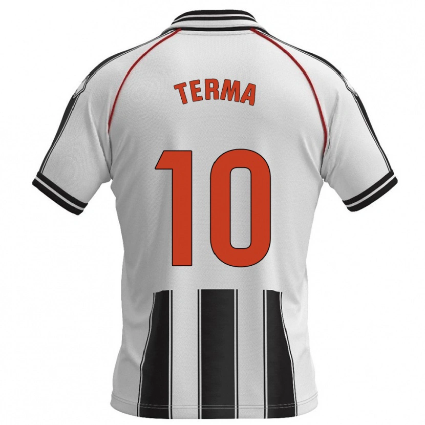 Danxen Hombre Camiseta Guillem Terma #10 Blanco Negro 1ª Equipación 2025/26 La Camisa México