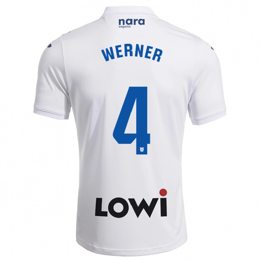 Danxen Hombre Camiseta Henri Werner #4 Blanco Marino 1ª Equipación 2025/26 La Camisa México