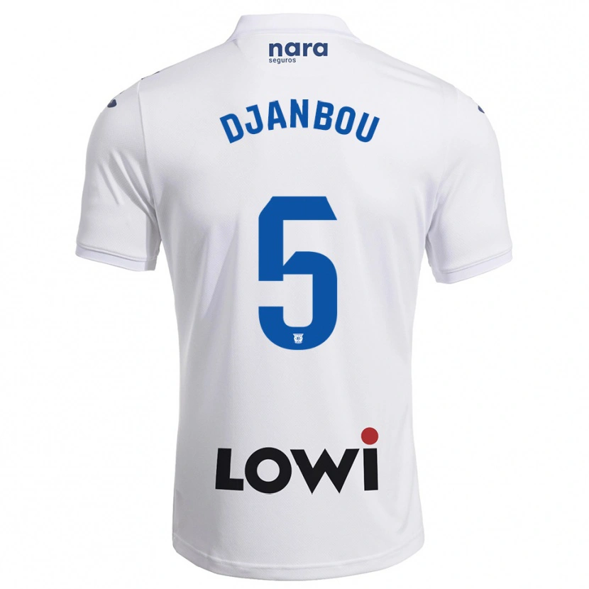 Danxen Hombre Camiseta Sekou Djanbou #5 Blanco Marino 1ª Equipación 2025/26 La Camisa México
