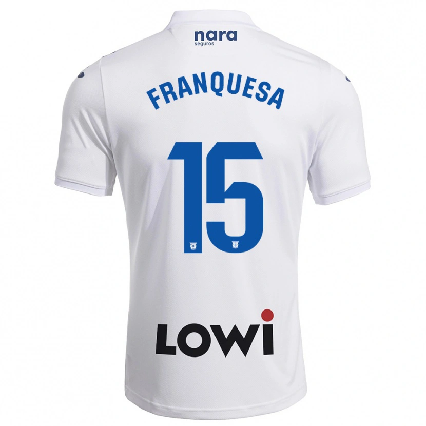 Danxen Hombre Camiseta Enric Franquesa #15 Blanco Marino 1ª Equipación 2025/26 La Camisa México