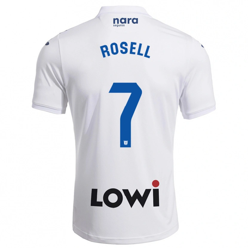 Danxen Hombre Camiseta Adrián Rosell #7 Blanco Marino 1ª Equipación 2025/26 La Camisa México