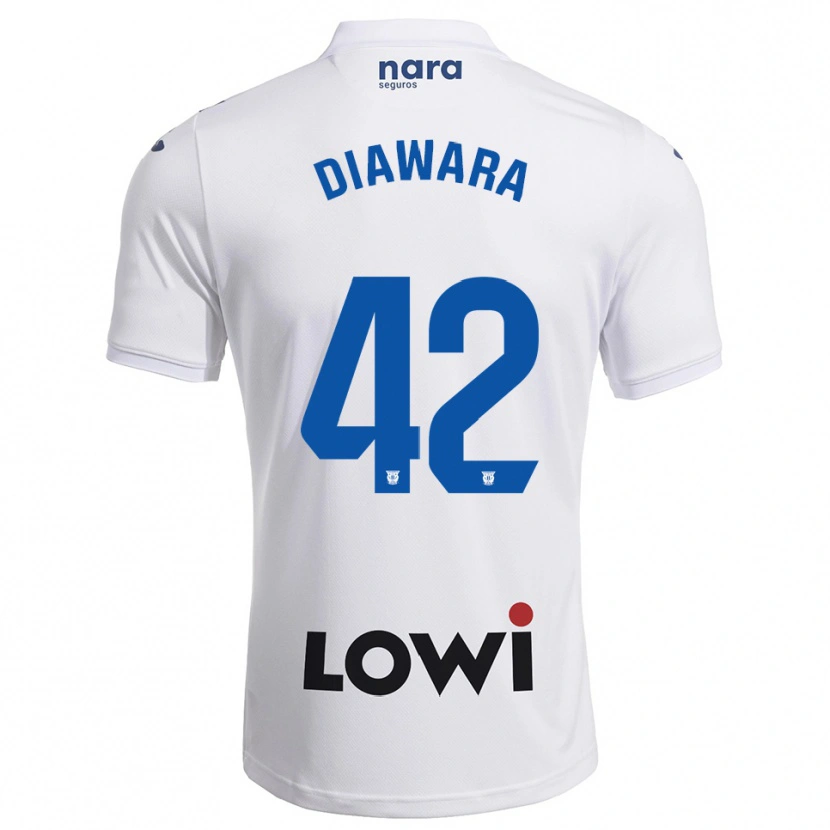 Danxen Hombre Camiseta Amadou Diawara #42 Blanco Marino 1ª Equipación 2025/26 La Camisa México