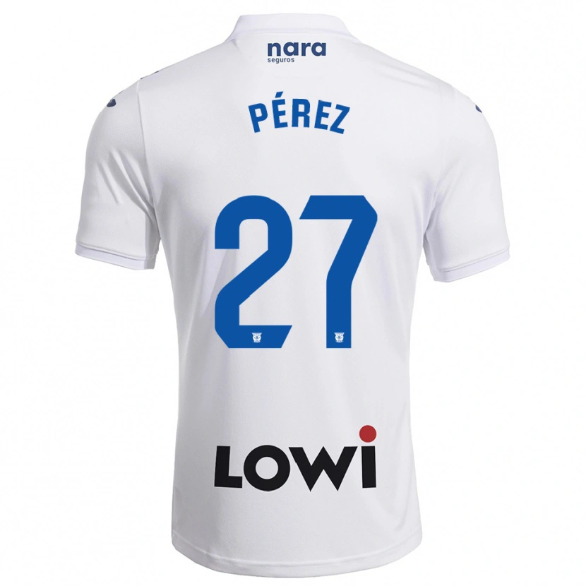 Danxen Hombre Camiseta Noé Pérez #27 Blanco Marino 1ª Equipación 2025/26 La Camisa México