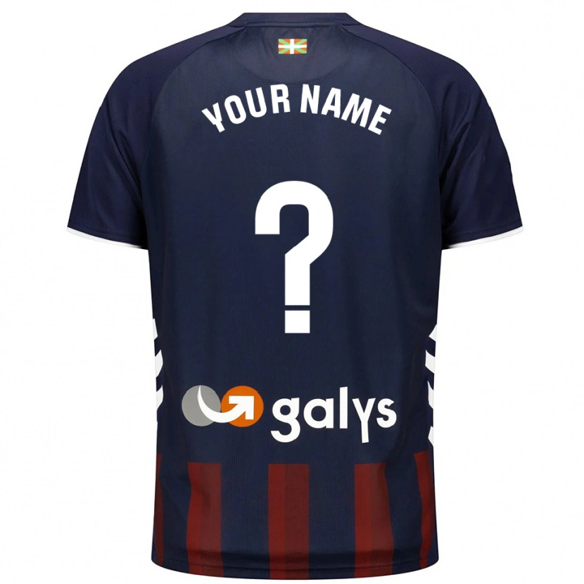 Danxen Hombre Camiseta Su Nombre #0 Azul Marino Rojo 1ª Equipación 2025/26 La Camisa México