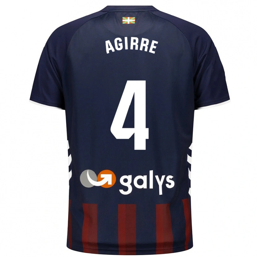 Danxen Hombre Camiseta Julen Agirre #4 Azul Marino Rojo 1ª Equipación 2025/26 La Camisa México