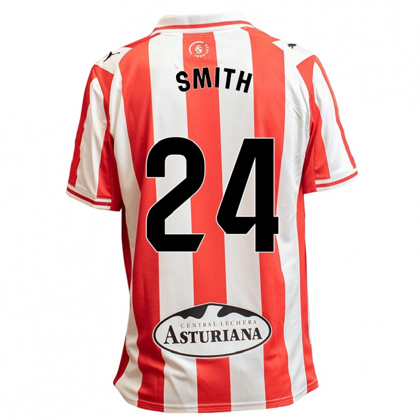 Danxen Hombre Camiseta Justin Smith #24 Blanco Rojo 1ª Equipación 2025/26 La Camisa México