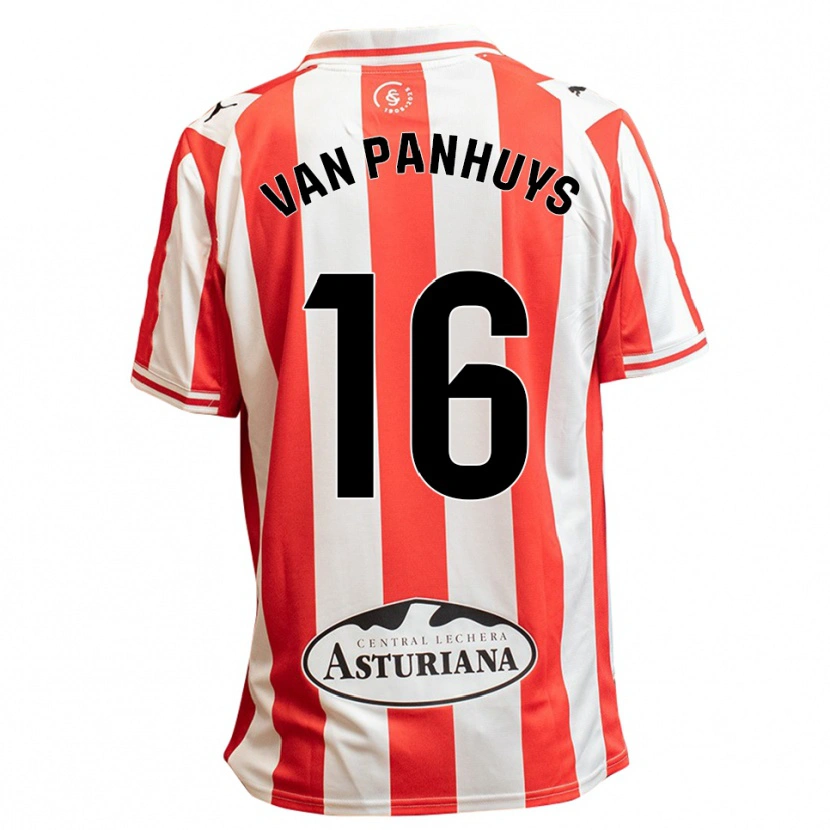 Danxen Hombre Camiseta Pieter Van Panhuys #16 Blanco Rojo 1ª Equipación 2025/26 La Camisa México