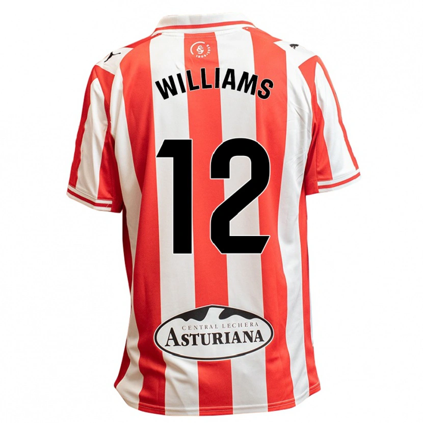 Danxen Hombre Camiseta Aaron Williams #12 Blanco Rojo 1ª Equipación 2025/26 La Camisa México