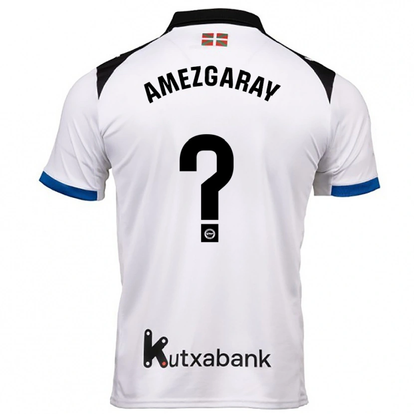 Danxen Hombre Camiseta Ander Amezgaray #0 Blanco Azul 2ª Equipación 2025/26 La Camisa México