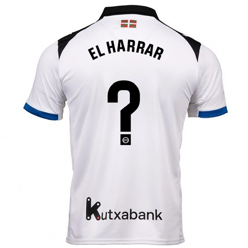 Danxen Hombre Camiseta Mohamed El Harrar #0 Blanco Azul 2ª Equipación 2025/26 La Camisa México