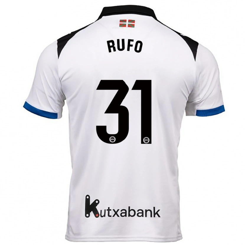 Danxen Hombre Camiseta Dennis Rufo #31 Blanco Azul 2ª Equipación 2025/26 La Camisa México