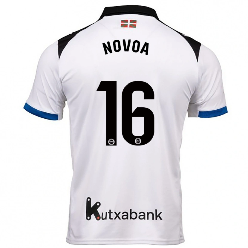 Danxen Hombre Camiseta Hugo Novoa #16 Blanco Azul 2ª Equipación 2025/26 La Camisa México