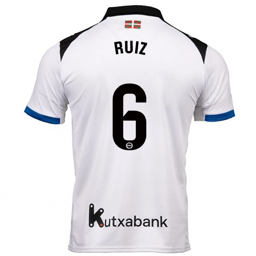 Danxen Hombre Camiseta Markel Ruiz #6 Blanco Azul 2ª Equipación 2025/26 La Camisa México