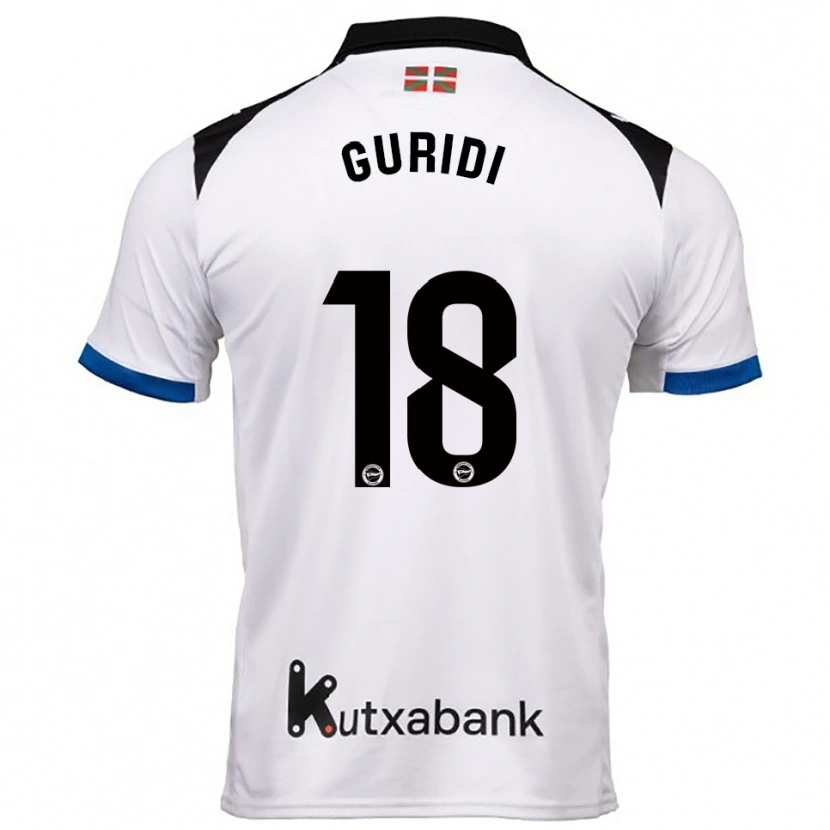 Danxen Hombre Camiseta Jon Guridi #18 Blanco Azul 2ª Equipación 2025/26 La Camisa México