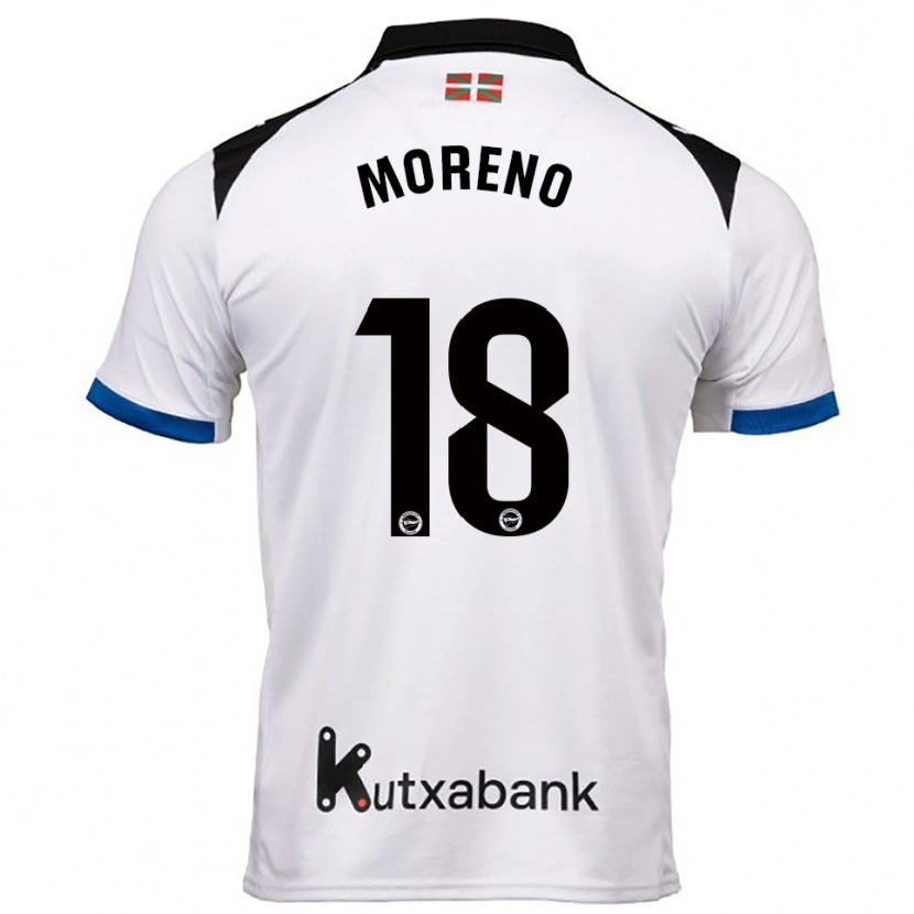 Danxen Hombre Camiseta Laura Moreno #18 Blanco Azul 2ª Equipación 2025/26 La Camisa México