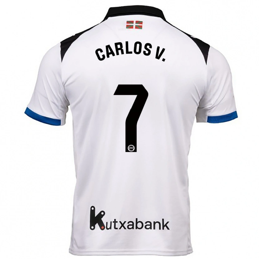 Danxen Hombre Camiseta Carlos Vicente #7 Blanco Azul 2ª Equipación 2025/26 La Camisa México
