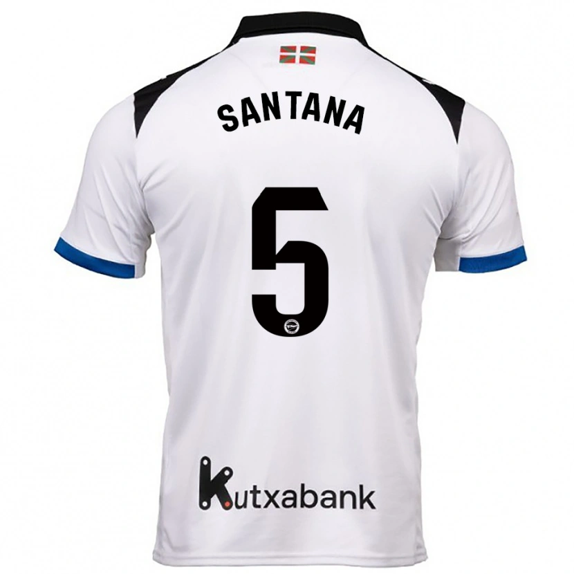 Danxen Hombre Camiseta Vanesa Santana #5 Blanco Azul 2ª Equipación 2025/26 La Camisa México