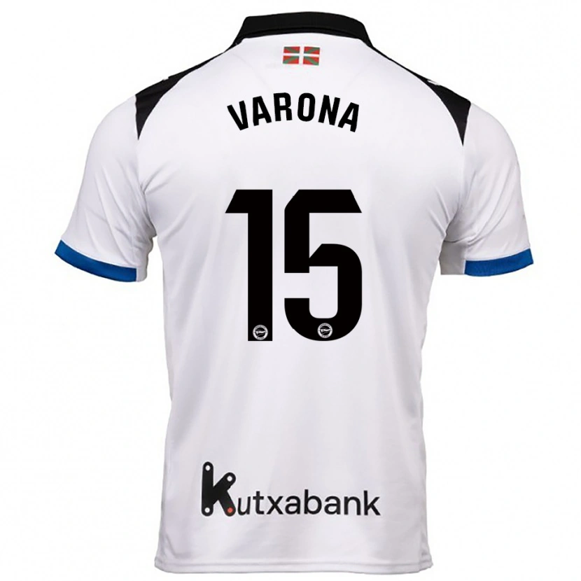 Danxen Hombre Camiseta Ander Varona #15 Blanco Azul 2ª Equipación 2025/26 La Camisa México