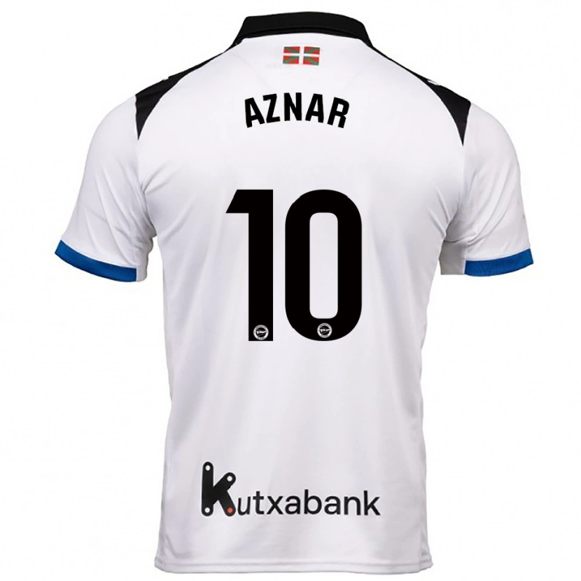 Danxen Hombre Camiseta Alba Aznar #10 Blanco Azul 2ª Equipación 2025/26 La Camisa México