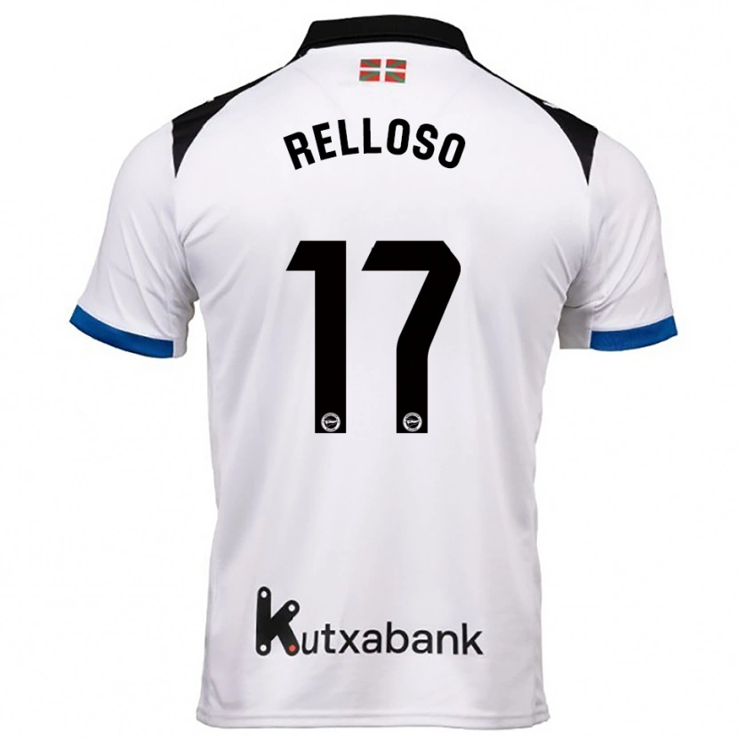 Danxen Hombre Camiseta Mikel Relloso #17 Blanco Azul 2ª Equipación 2025/26 La Camisa México