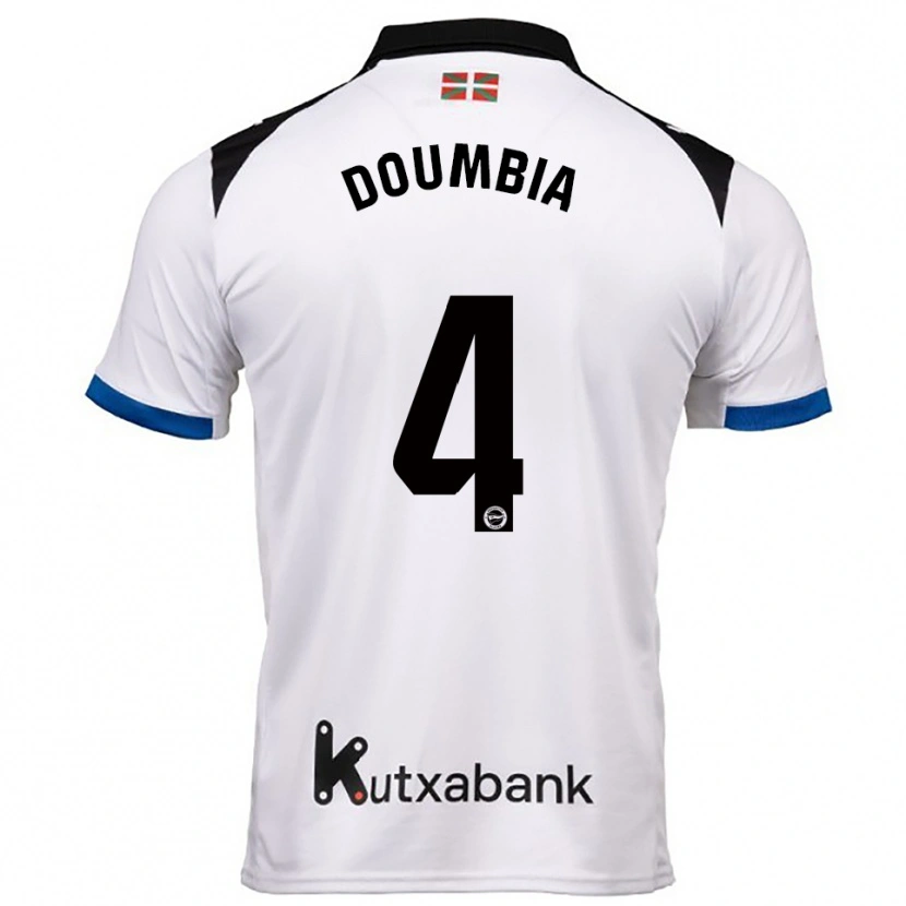 Danxen Hombre Camiseta Daouda Doumbia #4 Blanco Azul 2ª Equipación 2025/26 La Camisa México