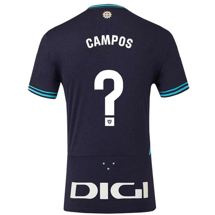 Danxen Hombre Camiseta Ane Campos Andueza #0 Azul Marino Celeste 2ª Equipación 2025/26 La Camisa México