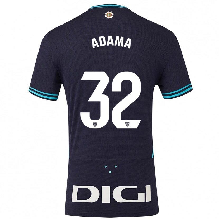 Danxen Hombre Camiseta Adama Boiro #32 Azul Marino Celeste 2ª Equipación 2025/26 La Camisa México