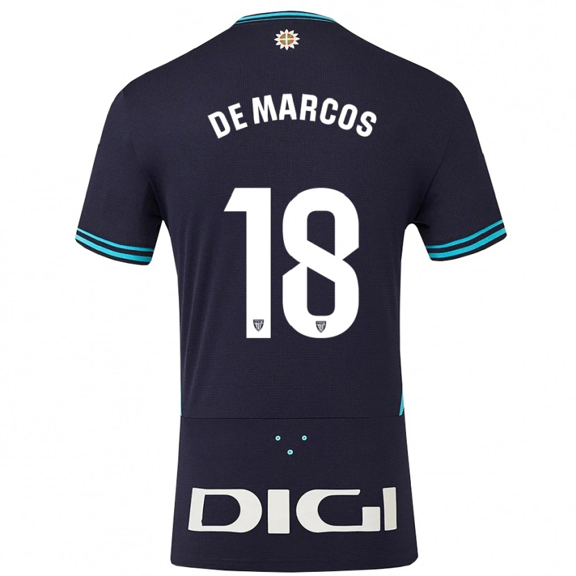 Danxen Hombre Camiseta Oscar De Marcos #18 Azul Marino Celeste 2ª Equipación 2025/26 La Camisa México