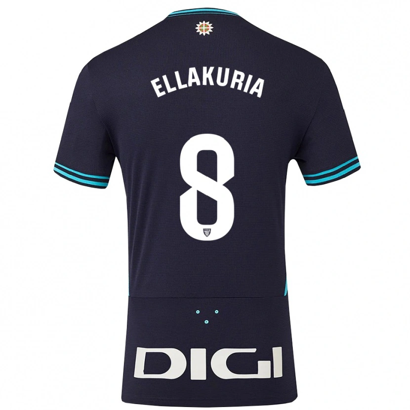 Danxen Hombre Camiseta Eneko Ellakuria #8 Azul Marino Celeste 2ª Equipación 2025/26 La Camisa México