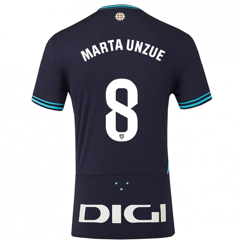 Danxen Hombre Camiseta Marta Unzué Urdániz #8 Azul Marino Celeste 2ª Equipación 2025/26 La Camisa México